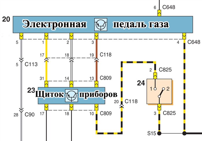 Распиновка электронной педали газа форд фокус2