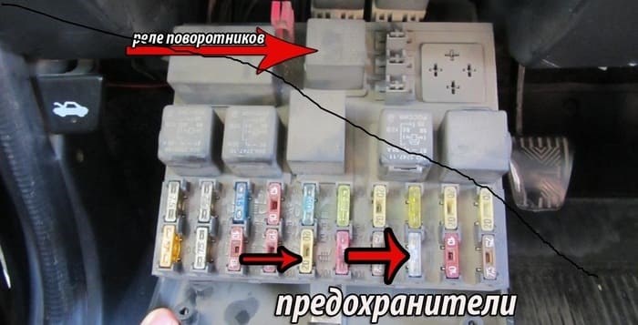 Горят лампочки поворотников