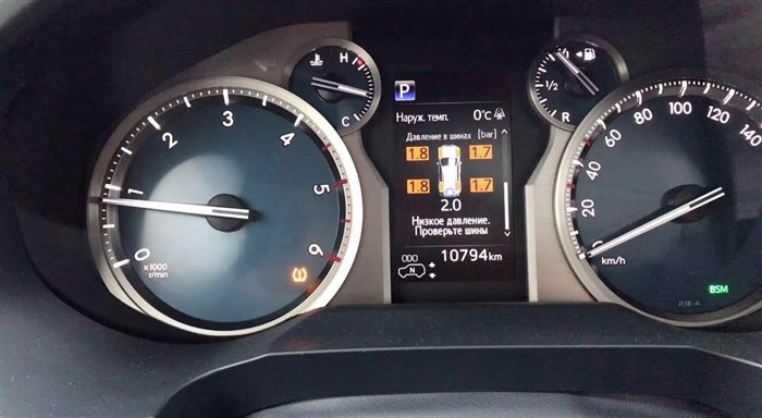 Низкое давление в шинах Прадо 150